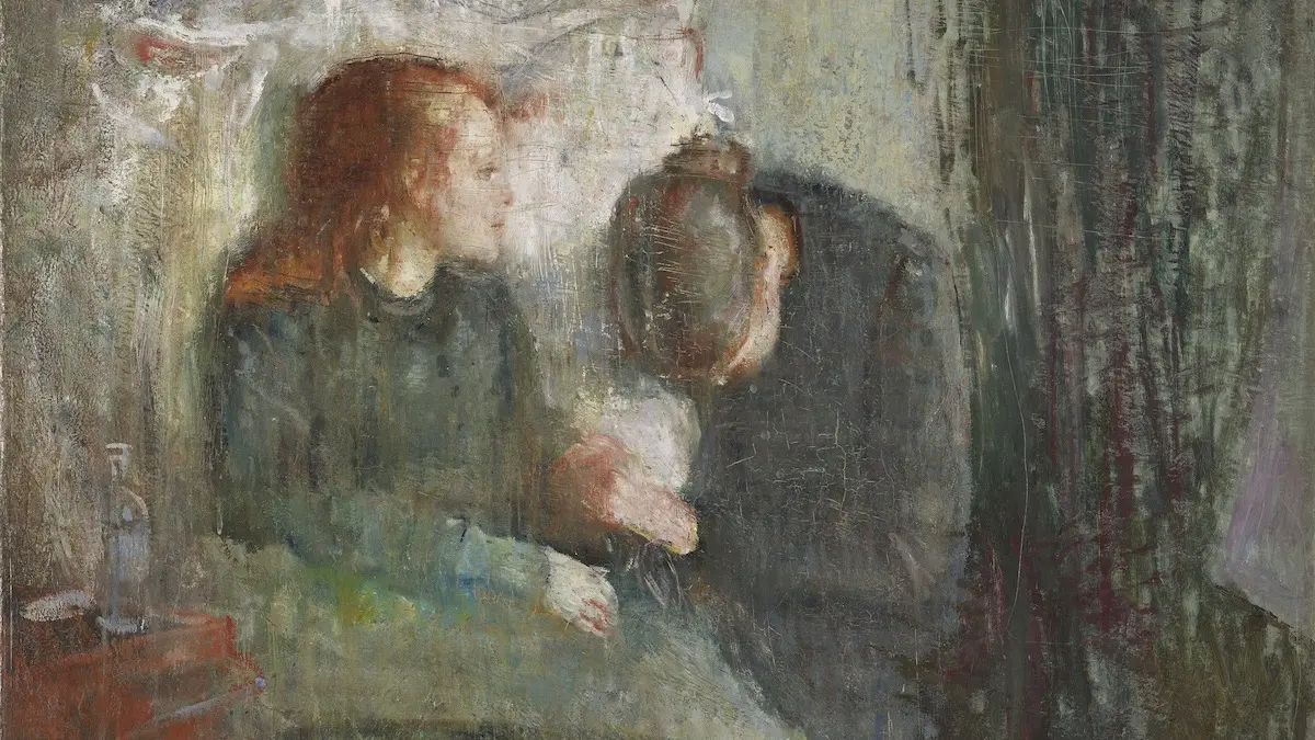 El niño enfermo. Óleo de Edvard Munch. National Museum of Art, Architecture and Design. Dominio público. Vía Wikimedia Commons