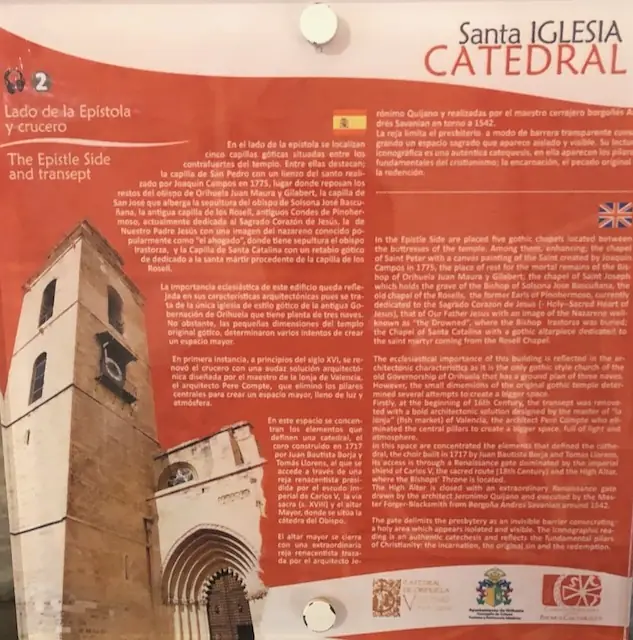 Panel 2. Lado de la Epístola y crucero de la catedral de Orihuela
